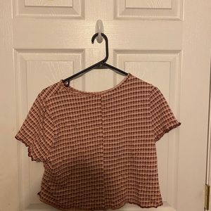 plaid lined cropped shirt
